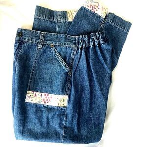 Blast Blues Vintage Y2K Jeans High Waist Crop L Petite Womens Blue Denim Mom